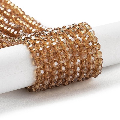 Electroplate Transparent Glass Beads Strands EGLA-A035-T4mm-A17-1
