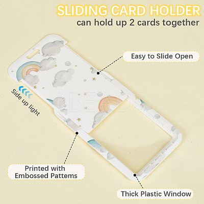 Plastic ID Card Sleeve with Polyester Lanyard Strap AJEW-WH20017-33G-1