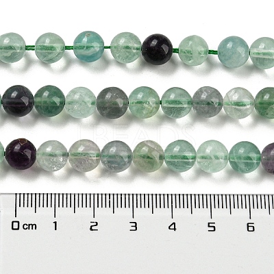 Natural Rainbow Fluorite Bead Strands G-P255-01-8mm-1