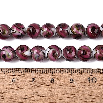 Gold Sand Handmade Lampwork Beads Strands LAMP-N037-08E-1