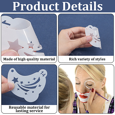 20Pcs PET Tattoo Stencil Templates AJEW-WH20141-12-1