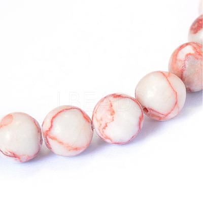 Natural Red Netstone Round Bead Strands G-E334-4mm-06-1