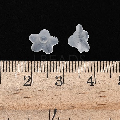 Transparent Frosted Acrylic Flower Beads X-PL554-1