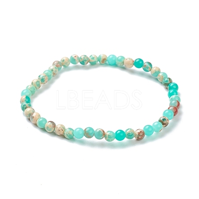 Synthetic Shoushan Stone Beaded Stretch Bracelets BJEW-D446-A-19-1