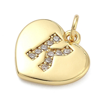 Brass Micro Pave Clear Cubic Zirconia Pendants KK-D229-01G-11-1