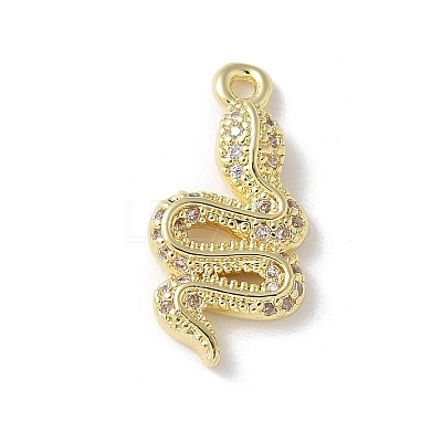 Brass Micro Pave Clear Cubic Zirconia Pendants KK-S505-04G-01-1