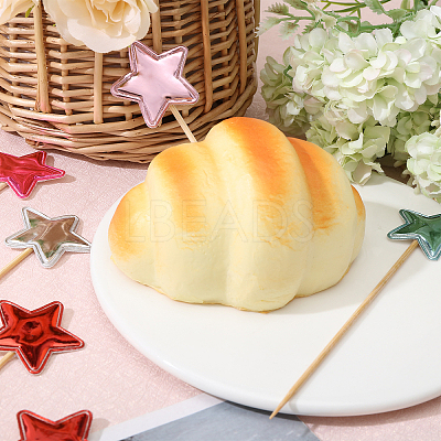 12 Sets 6 Colors PU Leather Cake Toppers with Bamboo Stick FIND-CA0009-83-1