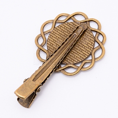 Zinc Alloy Alligator Hair Clip Findings PALLOY-WH0072-49AB-1