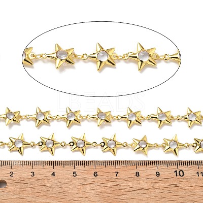 Brass Glass Link Chains CHC-R001-06G-02-1