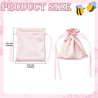 Satin Cloth Drawstring Pouches with Flower ST-CJ0048-001C-1