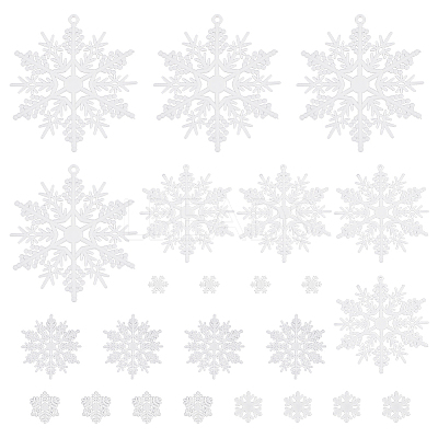 Christmas Plastic Snowflake Pendant & Cabochons Making Findings Kits DIY-SC0026-70-1