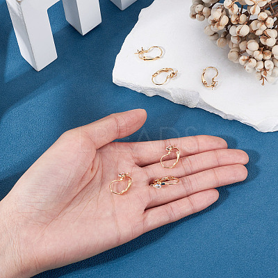 10Pcs Brass Micro Pave Clear Cubic Zirconia Leverback Earring Findings KK-TADJ0001-20B-1
