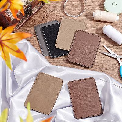 9Pcs 3 Colors Imitation Leather Laserable Label Tags DIY-FG0003-46-1