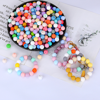 Round Silicone Focal Beads SI-JX0046A-92-1