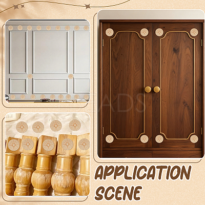 20Pcs Carved Wooden Display Decorations AJEW-ME0002-57-1