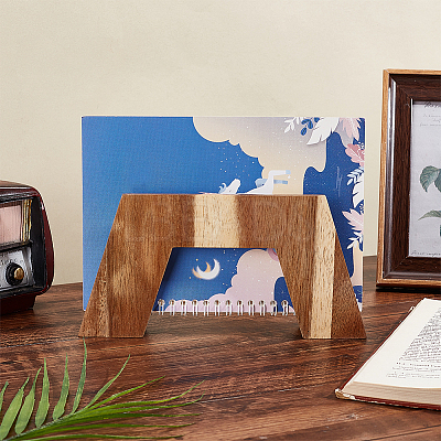 Wood Record Display Stands ODIS-WH0074-03-1