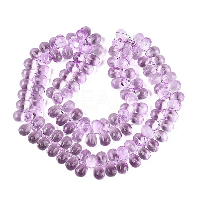 Baking Paint Transparent Glass Beads Strands GL-N005-02A-D04-1