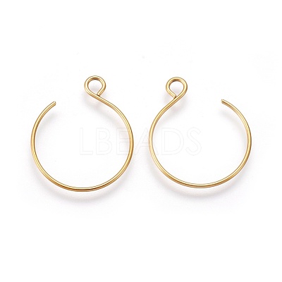 Ion Plating(IP) 304 Stainless Steel Earring Hooks STAS-O119-10G-A-1