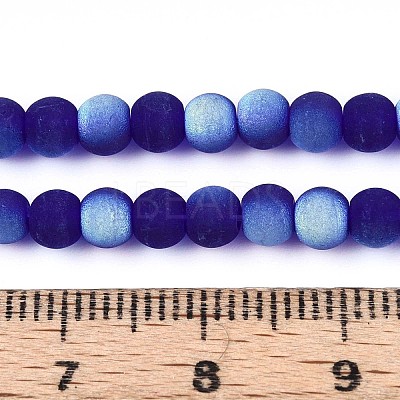 Frosted Transparent Glass Beads Strands GLAA-T032-T4mm-MBB15-1