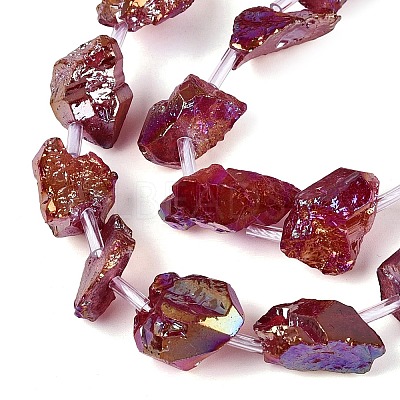 Dyed Electroplate Raw Rough Natural Amethyst Beads Strands G-Q610-05C-1