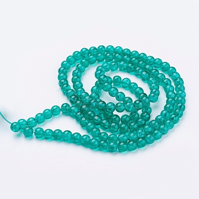 Crackle Glass Beads Strands X-CCG-Q001-6mm-15-1