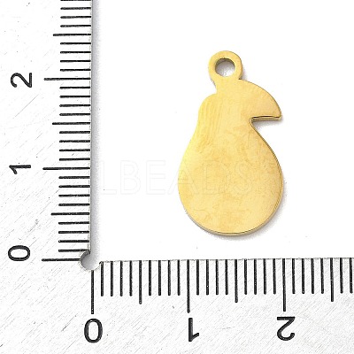 304 Stainless Steel Fruit Enamel Pendants STAS-G362-04G-11-1