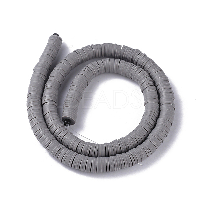 Flat Round Handmade Polymer Clay Beads CLAY-R067-8.0mm-40-1