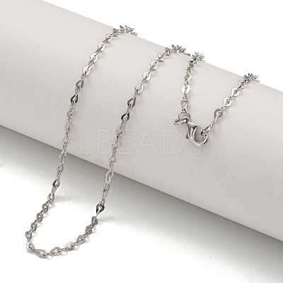 Brass Heart Link Chain Necklaces for Women NJEW-U011-10P-1