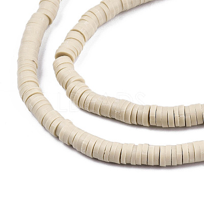 Flat Round Handmade Polymer Clay Bead Spacers CLAY-R067-4.0mm-02-1