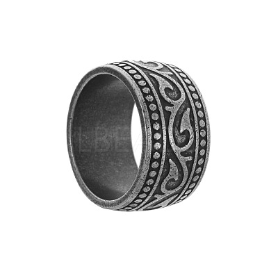 Vintage Totem 304 Stainless Steel Wide Finger Rings for Men FS-WG9BFEA-08-1