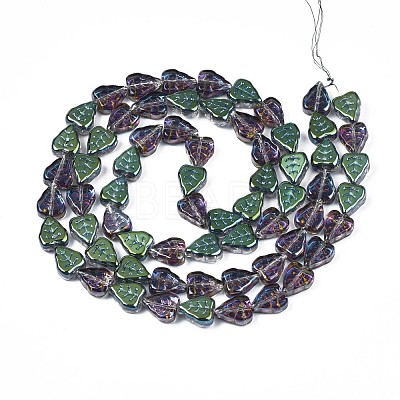 Electroplate Glass Beads Strands X-EGLA-S188-16-C03-1