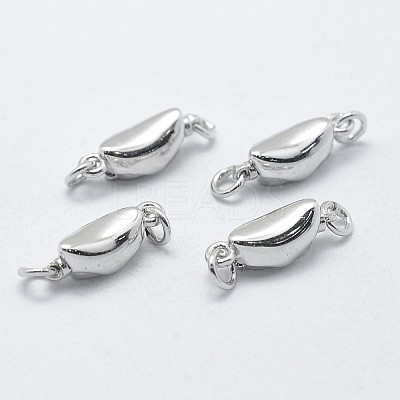 Anti-Tarnish Rhodium Plated 925 Sterling Silver Box Clasps STER-F037-032P-1