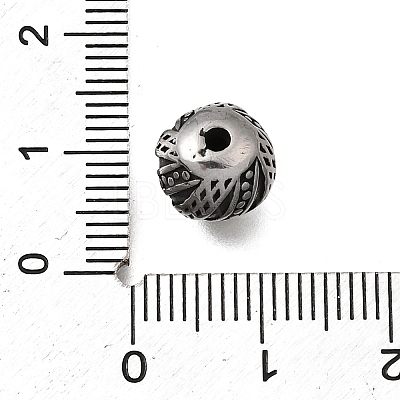 Engraved 304 Stainless Steel Beads STAS-H263-17AS-08-1