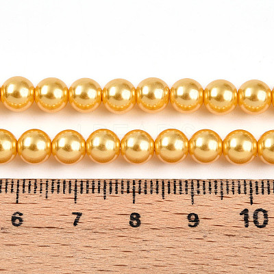Baking Paint Pearlized Glass Pearl Bead Strands HY-N002-6mm-A08-1