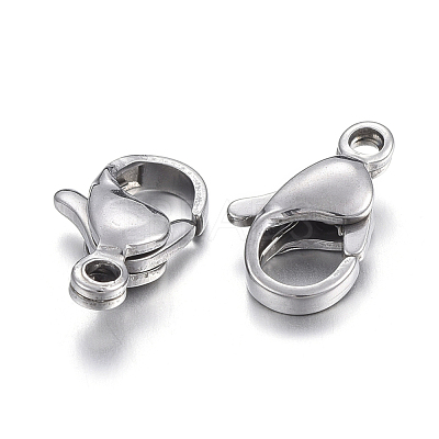 Non-Tarnish 304 Stainless Steel Lobster Claw Clasps X-STAS-F182-01P-C-1