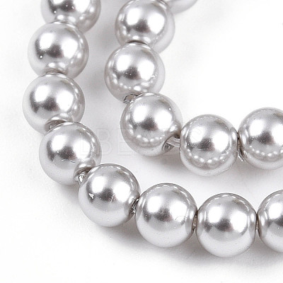 Baking Paint Pearlized Glass Pearl Bead Strands X-HY-N002-4mm-A03-1