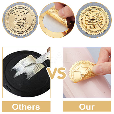 Plastic Self Adhesive Gold Foil Embossed Stickers DIY-WH0211-352-1