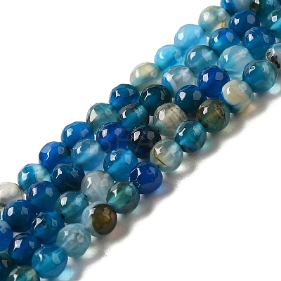 Natural Striped Agate/Banded Agate Beads AGAT-6D-2-1