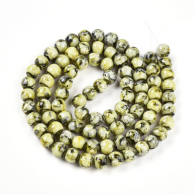 Baking Paint Glass Beads Strands DGLA-N003-10mm-A04-1