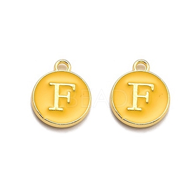 Golden Plated Alloy Enamel Charms ENAM-Q437-13F-1