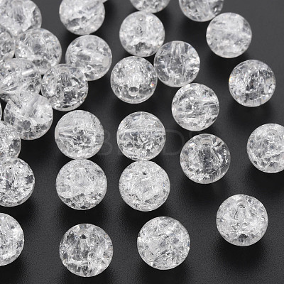 Transparent Crackle Acrylic Beads MACR-S373-66A-N12-1