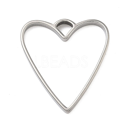 Heart 304 Stainless Steel Open Back Bezel Pendants STAS-K279-04A-P-1