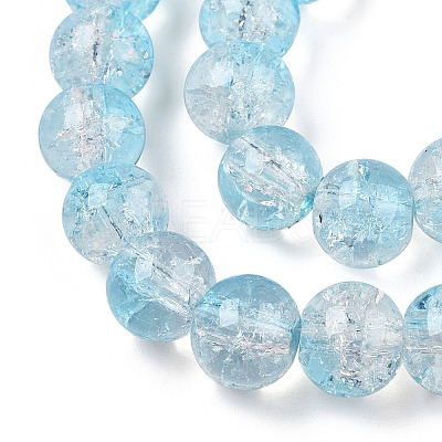 Transparent Crackle Baking Paint Glass Beads Strands DGLA-T003-01B-06-1