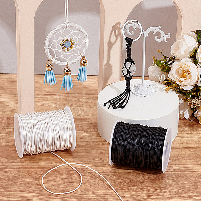 2 Rolls 2 Colors Waxed Cotton Cords YC-PH0001-52C-1