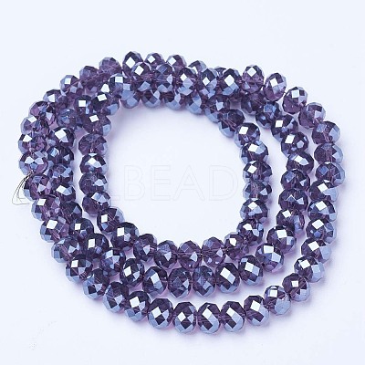 Electroplate Glass Beads Strands EGLA-A034-T4mm-A16-1