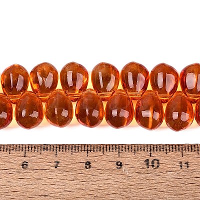 Baking Paint Transparent Glass Beads Strands GL-N005-02A-D05-1