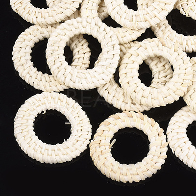 Handmade Reed Cane/Rattan Woven Linking Rings WOVE-T005-06B-1