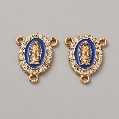 Zinc Alloy Enamel Religion Oval with Virgin Mary Chandelier Component Links FIND-WH0366-384G-02-1