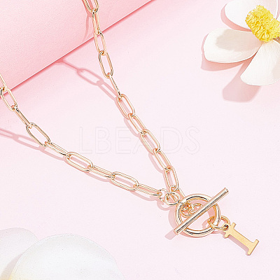 304 Stainless Steel Letter Pendant Necklaces NJEW-LP0001-52I-G-1