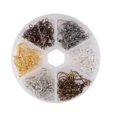 1Box 120PCS 6 Colors Iron Earring Hooks IFIN-X0018-NF-B-1